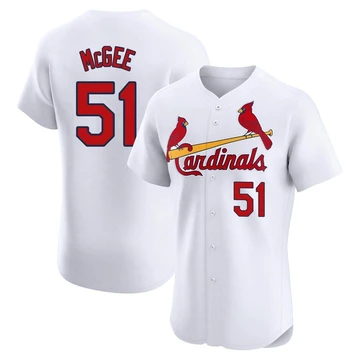 St. Louis Cardinals ＃51 Willie McGee Men's Elite Home Jersey - White