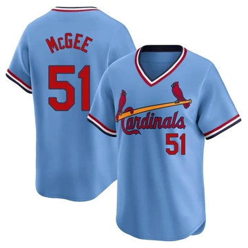 St. Louis Cardinals ＃51 Willie McGee Men's Limited Cooperstown Collection Jersey - Light Blue