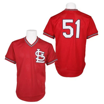 St. Louis Cardinals ＃51 Willie McGee Men's Replica 1985 Throwback Jersey - Red