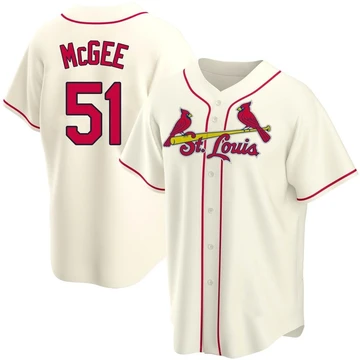 St. Louis Cardinals ＃51 Willie McGee Men's Replica Alternate Jersey - Cream