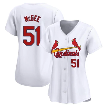 St. Louis Cardinals ＃51 Willie McGee Women's Limited Home Jersey - White
