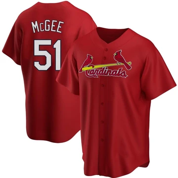 St. Louis Cardinals ＃51 Willie McGee Youth Replica Alternate Jersey - Red