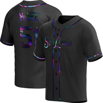 St. Louis Cardinals ＃51 Willie McGee Youth Replica Holographic Alternate Jersey - Black
