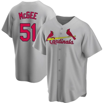 St. Louis Cardinals ＃51 Willie McGee Youth Replica Road Jersey - Gray