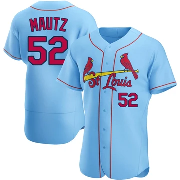 St. Louis Cardinals ＃52 Brycen Mautz Men's Authentic Alternate Jersey - Light Blue