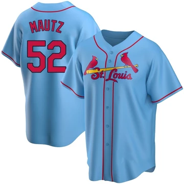St. Louis Cardinals ＃52 Brycen Mautz Men's Replica Alternate Jersey - Light Blue