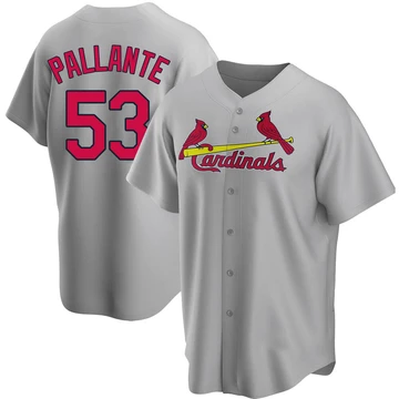 St. Louis Cardinals ＃53 Andre Pallante Men's Replica Road Jersey - Gray