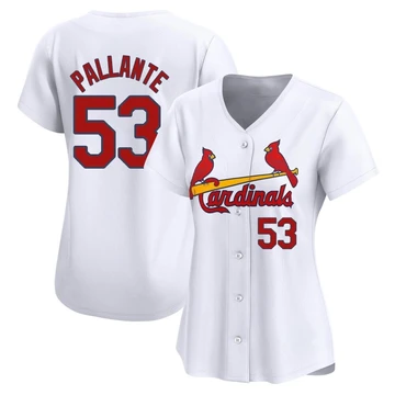 St. Louis Cardinals ＃53 Andre Pallante Women's Limited Home Jersey - White