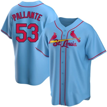 St. Louis Cardinals ＃53 Andre Pallante Youth Replica Alternate Jersey - Light Blue