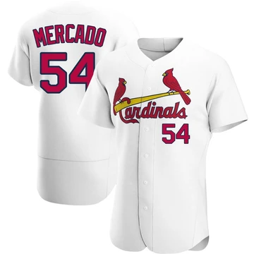 St. Louis Cardinals ＃54 Oscar Mercado Men's Authentic Home Jersey - White