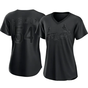 St. Louis Cardinals ＃54 Oscar Mercado Women's Replica Pitch Fashion Jersey - Black