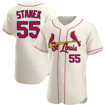 St. Louis Cardinals ＃55 Ryne Stanek Men's Authentic Alternate Jersey - Cream