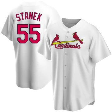 St. Louis Cardinals ＃55 Ryne Stanek Men's Replica Home Jersey - White