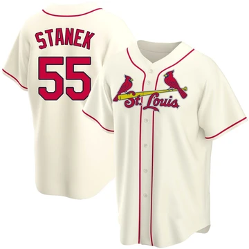 St. Louis Cardinals ＃55 Ryne Stanek Youth Replica Alternate Jersey - Cream