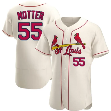 St. Louis Cardinals ＃55 Taylor Motter Men's Authentic Alternate Jersey - Cream