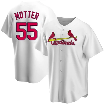 St. Louis Cardinals ＃55 Taylor Motter Men's Replica Home Jersey - White