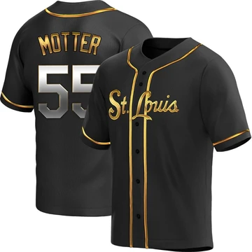 St. Louis Cardinals ＃55 Taylor Motter Youth Replica Black en Alternate Jersey - Gold