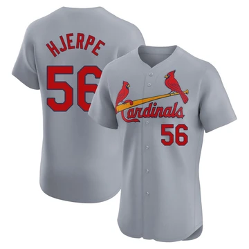 St. Louis Cardinals ＃56 Cooper Hjerpe Men's Elite Road Jersey - Gray