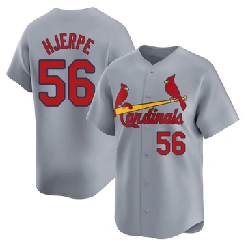 St. Louis Cardinals ＃56 Cooper Hjerpe Men's Limited Away Jersey - Gray