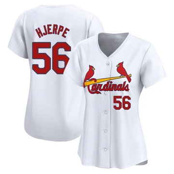 St. Louis Cardinals ＃56 Cooper Hjerpe Women's Limited Home Jersey - White
