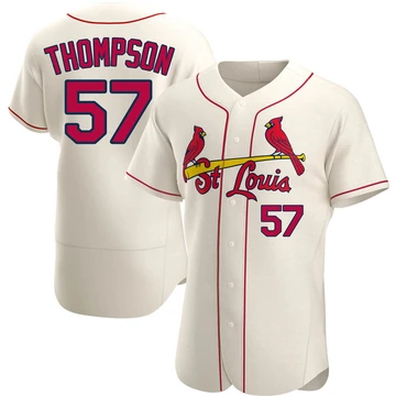 St. Louis Cardinals ＃57 Zack Thompson Men's Authentic Alternate Jersey - Cream