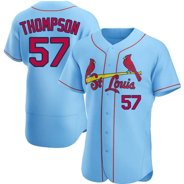 St. Louis Cardinals ＃57 Zack Thompson Men's Authentic Alternate Jersey - Light Blue
