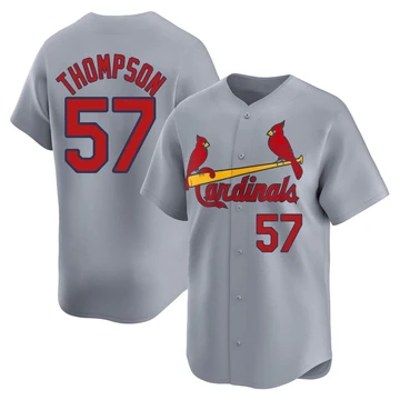 St. Louis Cardinals ＃57 Zack Thompson Men's Limited Away Jersey - Gray