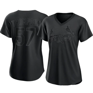 St. Louis Cardinals ＃57 Zack Thompson Women's Authentic Pitch Fashion Jersey - Black
