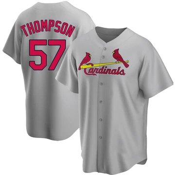 St. Louis Cardinals ＃57 Zack Thompson Youth Replica Road Jersey - Gray