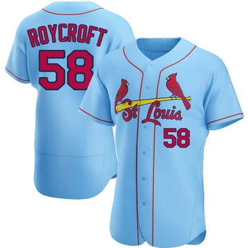 St. Louis Cardinals ＃58 Chris Roycroft Men's Authentic Alternate Jersey - Light Blue