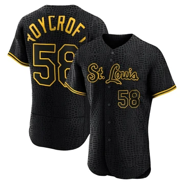 St. Louis Cardinals ＃58 Chris Roycroft Men's Authentic Snake Skin City Jersey - Black