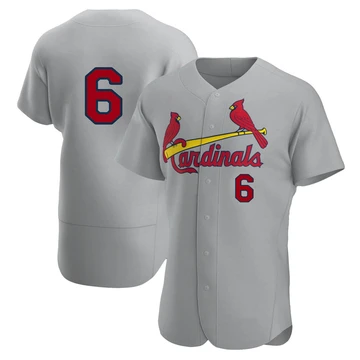 St. Louis Cardinals ＃6 Stan Musial Men's Authentic Road Jersey - Gray