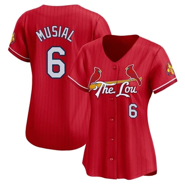 St. Louis Cardinals ＃6 Stan Musial Women's Limited 2024 City Connect Jersey - Red