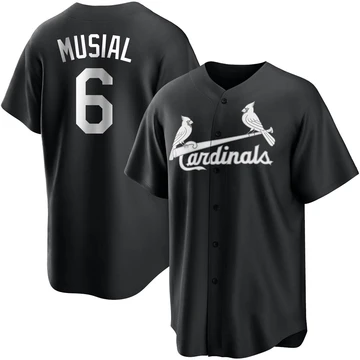 St. Louis Cardinals ＃6 Stan Musial Youth Replica Jersey - Black/White