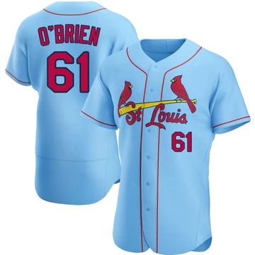 St. Louis Cardinals ＃61 Riley O'Brien Men's Authentic Alternate Jersey - Light Blue