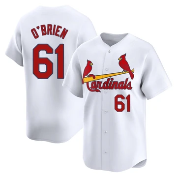 St. Louis Cardinals ＃61 Riley O'Brien Men's Limited Home Jersey - White