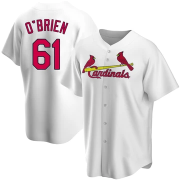 St. Louis Cardinals ＃61 Riley O'Brien Men's Replica Home Jersey - White