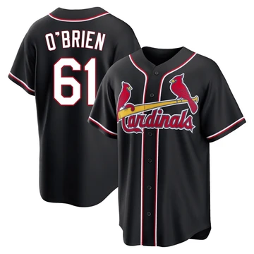 St. Louis Cardinals ＃61 Riley O'Brien Youth Replica Fashion Out Jersey - Black