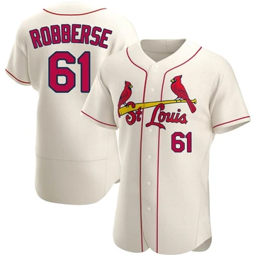 St. Louis Cardinals ＃61 Sem Robberse Men's Authentic Alternate Jersey - Cream