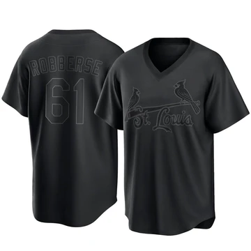 St. Louis Cardinals ＃61 Sem Robberse Men's Replica Pitch Fashion Jersey - Black