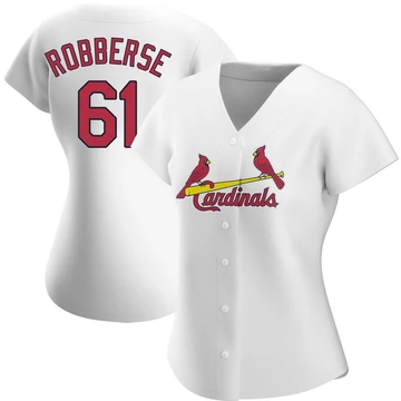 St. Louis Cardinals ＃61 Sem Robberse Women's Replica Home Jersey - White