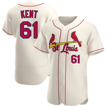St. Louis Cardinals ＃61 Zak Kent Men's Authentic Alternate Jersey - Cream