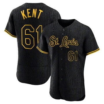 St. Louis Cardinals ＃61 Zak Kent Men's Authentic Snake Skin City Jersey - Black