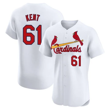 St. Louis Cardinals ＃61 Zak Kent Men's Elite Home Jersey - White