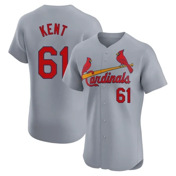 St. Louis Cardinals ＃61 Zak Kent Men's Elite Road Jersey - Gray