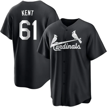 St. Louis Cardinals ＃61 Zak Kent Men's Replica Jersey - Black/White