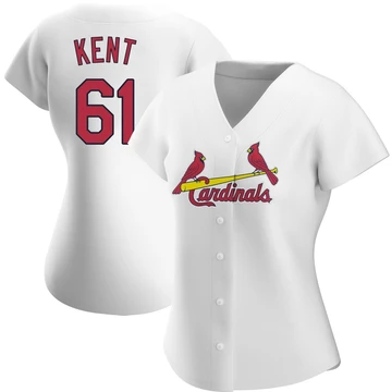 St. Louis Cardinals ＃61 Zak Kent Women's Authentic Home Jersey - White