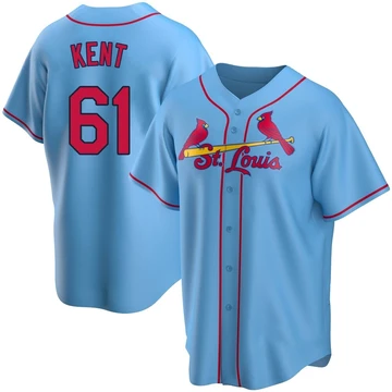 St. Louis Cardinals ＃61 Zak Kent Youth Replica Alternate Jersey - Light Blue
