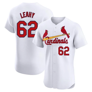 St. Louis Cardinals ＃62 Kyle Leahy Men's Elite Home Jersey - White
