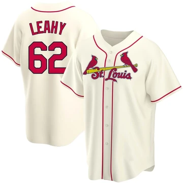 St. Louis Cardinals ＃62 Kyle Leahy Men's Replica Alternate Jersey - Cream